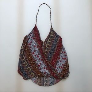 Olivaceous Multicolor Pattern Floral Boho Hippie Tank